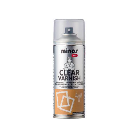 Σπρέι Βερνίκι Clear Varnish Ακρυλικό με Γυαλιστερό Εφέ Διάφανο 400ml Minos