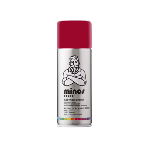 Σπρέι Βαφής Ακρυλικό με Γυαλιστερό Εφέ Ruby Red RAL 3003 400ml Minos