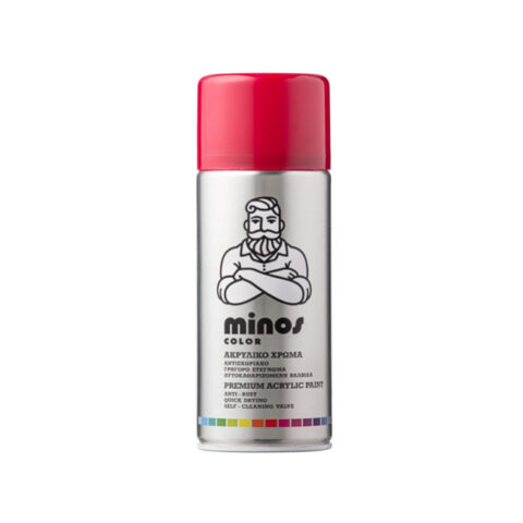 Σπρέι Βαφής Ακρυλικό με Γυαλιστερό Εφέ Flame Red RAL 3000 400ml Minos