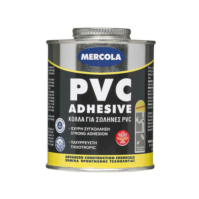 20210609124043_mercola_pvc_adhesive_gri_250ml Κόλλα Διάφανη Για Σωλήνες Adhesive Γκρι 250ml Mercola