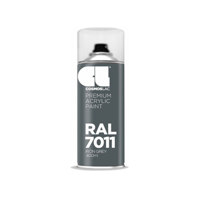 20211111140337_14753072 Σπρέι Βαφής Premium Acrylic με Μεταλλικό Εφέ Iron Grey RAL 7011 400ml Cosmos Lac