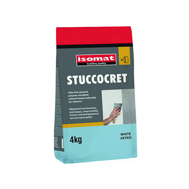 20211115111119_2c759209 Stuccocret Στόκος Γενικής Χρήσης Ακρυλικός / Ρητινούχος Λευκός 4kg Isomat